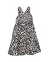 Worthy Threads Girls' Cross Back Dress In Neon Leopard - Little Kid, Big Kid In White