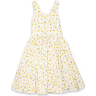 Worthy Threads Babies'  Girls Cross Back Woven Dress In Yellow