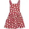 Worthy Threads Girls Holiday Pinafore Dress In Red