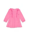 Worthy Threads Girls' Long Sleeve Ruffle Dress In Pink Corduroy - Little Kid