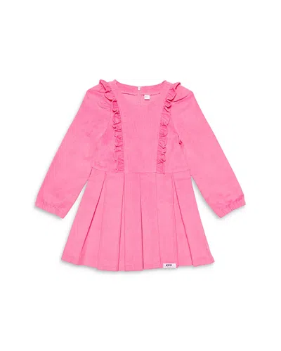 Worthy Threads Girls' Long Sleeve Ruffle Dress In Pink Corduroy - Little Kid