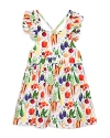 Worthy Threads Girls' Ruffle Sleeve Dress - Little Kid, Big Kid In Veggies