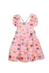 Worthy Threads Girls' Made From Scratch Ruffle Sleeve Dress - Little Kid, Big Kid In Pink Cakes