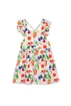 Worthy Threads Kids'  Girls Ruffle Sleeve Dress In Veggies