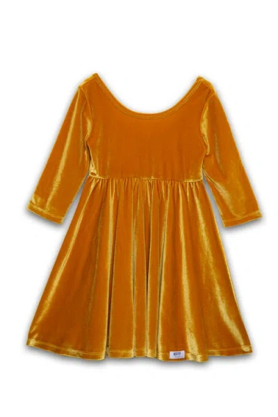Worthy Threads Kids'  Girls Stretch Velvet Twirly Dress In Brown
