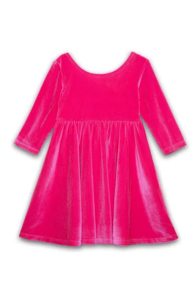 Worthy Threads Kids'  Girls Stretch Velvet Twirly Dress In Pink