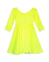Worthy Threads Girls' Twirly Dress In Neon Yellow - Little Kid, Big Kid In Bright Yellow