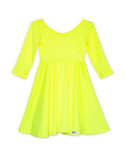 WORTHY THREADS GIRLS' TWIRLY DRESS IN NEON YELLOW - LITTLE KID, BIG KID