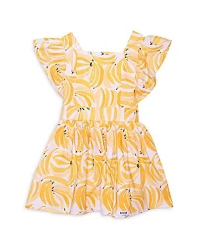 Worthy Threads Girls' Vintage Inspired Dress - Baby, Little Kid In Bananas - White