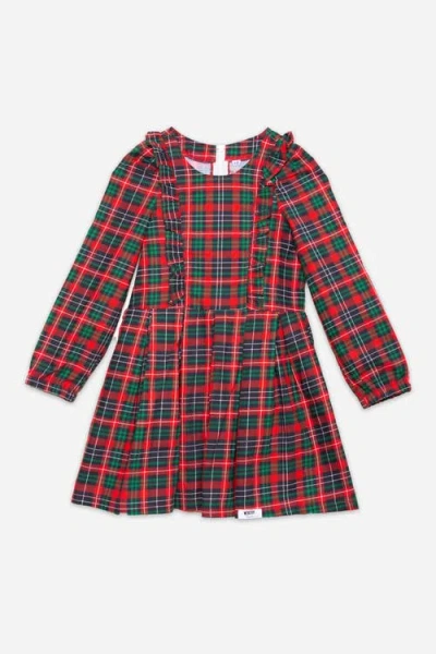 Worthy Threads Kids'  Long Sleeve Ruffle Dress In Red