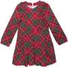 Worthy Threads Babies'  Long Sleeve Ruffle Dress In Red Green Plaid