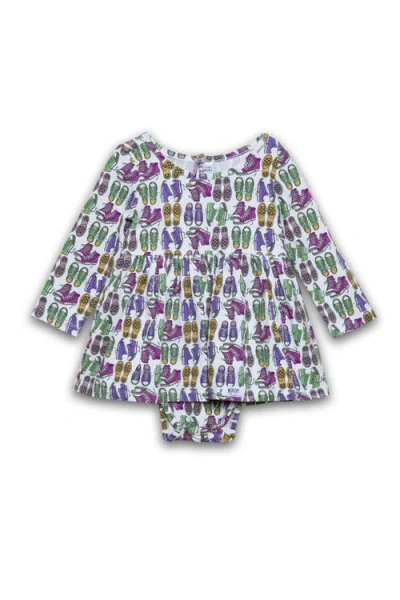 Worthy Threads Babies'  Printed Long Sleeve Bubble Romper In Blue