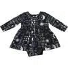 Worthy Threads Babies'  Printed Long Sleeve Bubble Romper In Stem