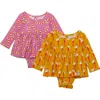 Worthy Threads Retro Christmas Long Sleeve Bubble Romper Pack In Multi