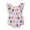 Worthy Threads Babies'  Ruffle Sleeve Bubble Romper In Soda Pop
