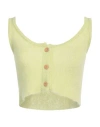 Wos Woman Top Lime Green Size M Mohair Wool, Polyamide, Wool In Green