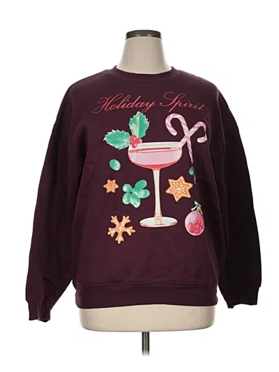 Pre-owned Wound Up Pullover Sweater In Burgundy