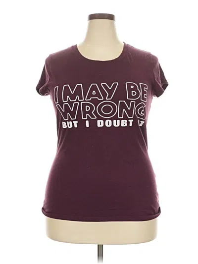 Pre-owned Wound Up Short Sleeve T-shirt In Burgundy