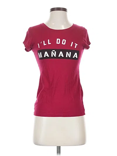 Pre-owned Wound Up Short Sleeve T-shirt In Burgundy