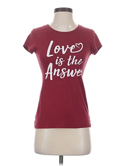Pre-owned Wound Up Short Sleeve T-shirt In Burgundy