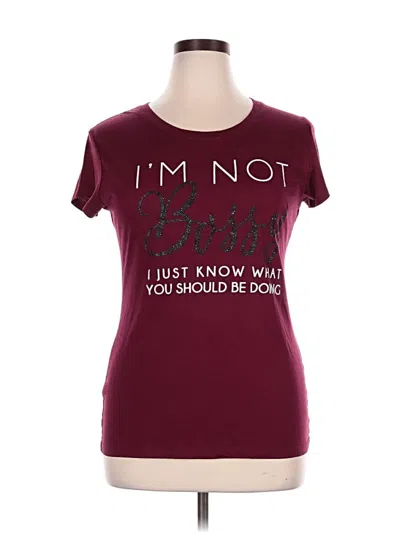 Pre-owned Wound Up Short Sleeve T-shirt In Burgundy