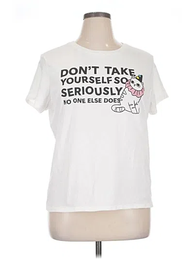 Pre-owned Wound Up Short Sleeve T-shirt In White