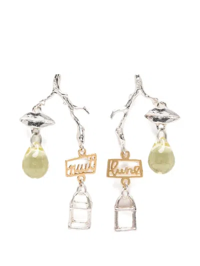 Wouters & Hendrix Birdcage-pendant Earrings In Silver