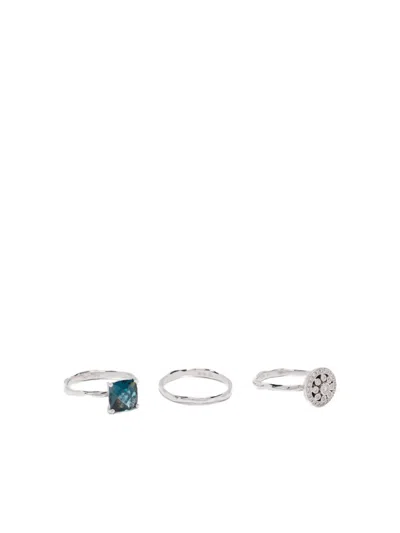 Wouters & Hendrix Gold 18k White Gold Topaz And Diamond Ring Set
