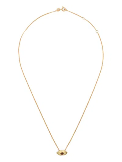 Wouters & Hendrix Gold 18k Yellow Gold Lip Garnet Necklace