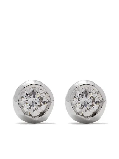 Wouters & Hendrix Gold 18kt Gold Diamond Stud Earrings In White Gold