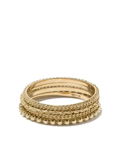 Wouters & Hendrix Gold 18kt Gold Four Rings Set In Metallic