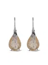 Wouters & Hendrix Gold 18kt Gold Quartz Claw Rutilated Earrings In White Gold