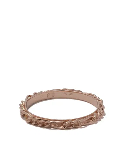 Wouters & Hendrix Gold 18kt Rose Gold Figaro Chain Ring In Pink Gold