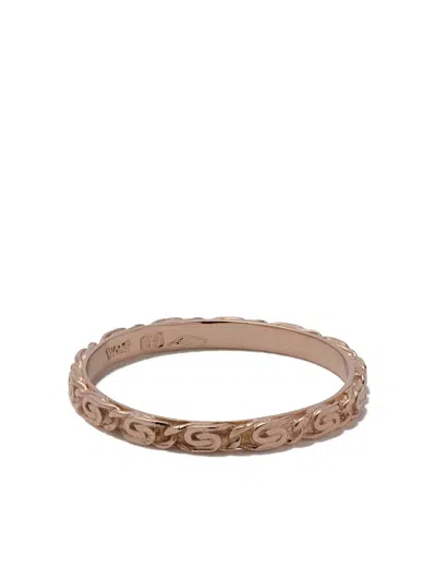 Wouters & Hendrix Gold 18kt Rose Gold Snail Diamond Chain Ring In Pink Gold