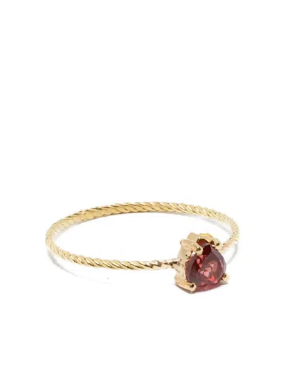 Wouters & Hendrix Gold 18kt Yellow Gold Heart Garnet Ring