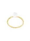 Wouters & Hendrix Gold 18kt Yellow Gold Pearl And Chain Ring In Gold