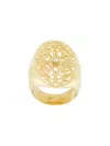 Wouters & Hendrix Gold Filigree Diamond Signet Ring In Gold