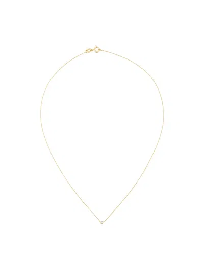 Wouters & Hendrix Gold Single Diamond Short Necklace In Metallic