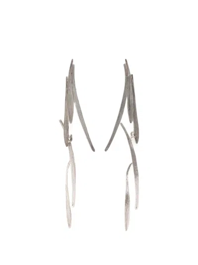 Wouters & Hendrix Leaf-effect Earrings In Silver