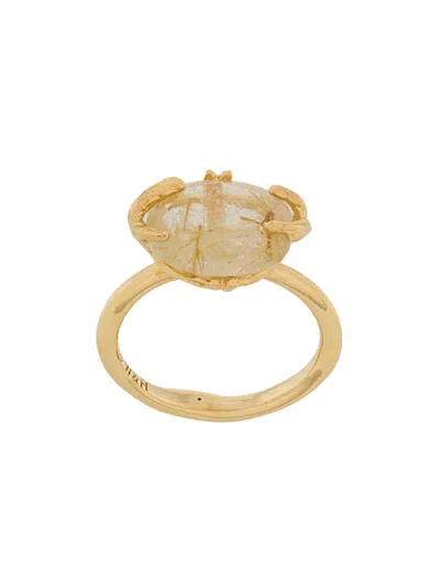 Wouters & Hendrix Rutilated Quartz Oval Ring In Gold