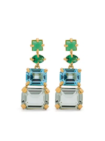 Wouters & Hendrix Crystal-embellished Pendant Earrings In Gold