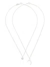 Wouters & Hendrix Logo-charm Necklace Set In Silver
