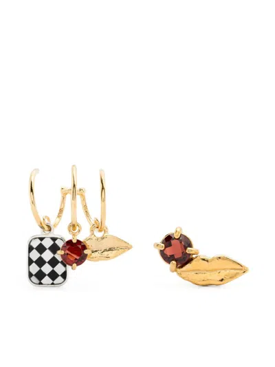 Wouters & Hendrix Trompe L'oeil Sterling Silver Earrings In Gold
