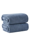Woven & Weft 2-pack Cotton Bath Towels In Chambray Blue