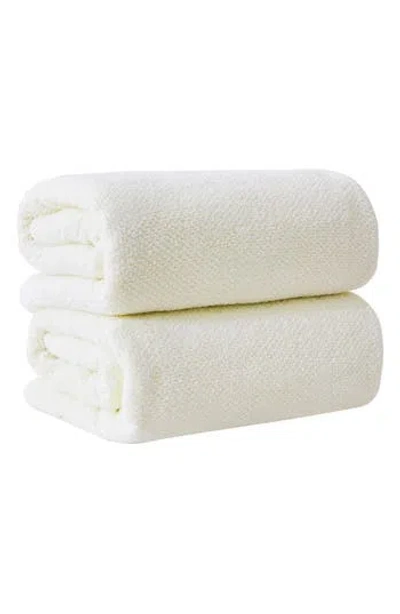 Woven & Weft 2-pack Cotton Bath Towels In Ivory