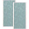 Woven & Weft 2-pack Stripe Oversize Beach Towels In Mineral Blue/blush