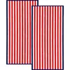 Woven & Weft 2-pack Stripe Oversize Beach Towels In Red/navy
