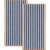 Woven & Weft 2-pack Stripe Oversize Beach Towels In Stone Blue/clay