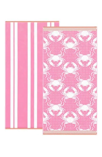 Woven & Weft 2-pack Assorted Beach Towels In Pink