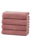 Woven & Weft 4-pack Popcorn Textured Towels In Desert Rose